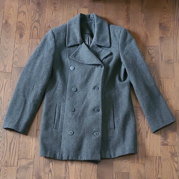 Reitmans Women's wool Gray Double-Breasted Coat size 7 - Picture 2 of 5